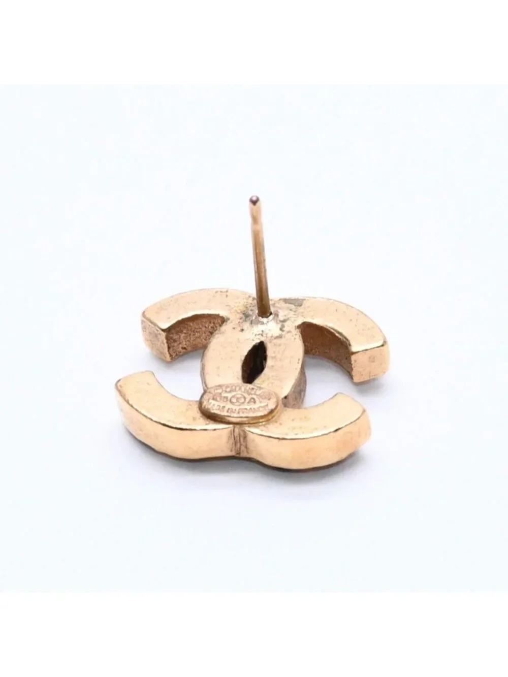 Chanel CC Logo Rhinestone Single Earrings 05 Gold Bordeaux